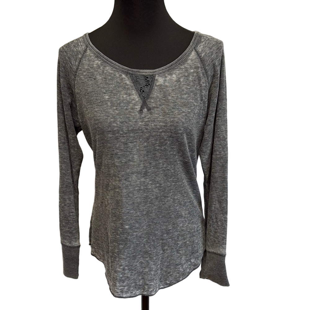 Sugar Rush XXL Gray Thermal Knit Long Sleeve Top Casual Soft Stretch